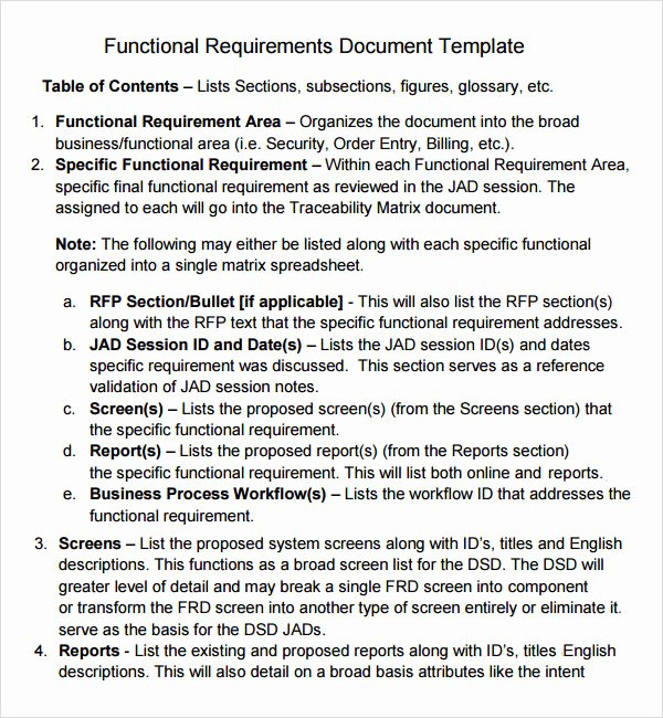 Simple Business Requirements Document Template Beautiful Sample Business Requirements Document 6 Free Documents