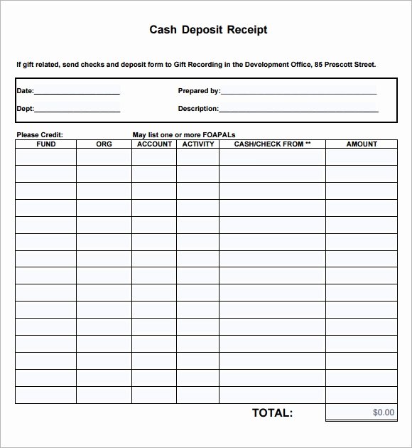 Simple Cash Receipt Template Beautiful Free 6 Sample Receipt Templates In Pdf