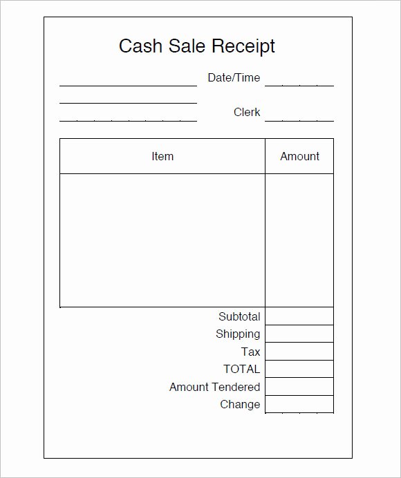Simple Cash Receipt Template Unique 10 Sales Receipt Templates – Free Samples Examples format