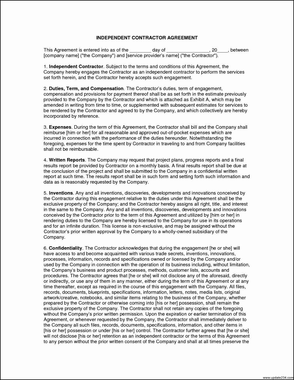 Simple Independent Contractor Agreement Template Inspirational Simple Independent Contractor Agreement Template