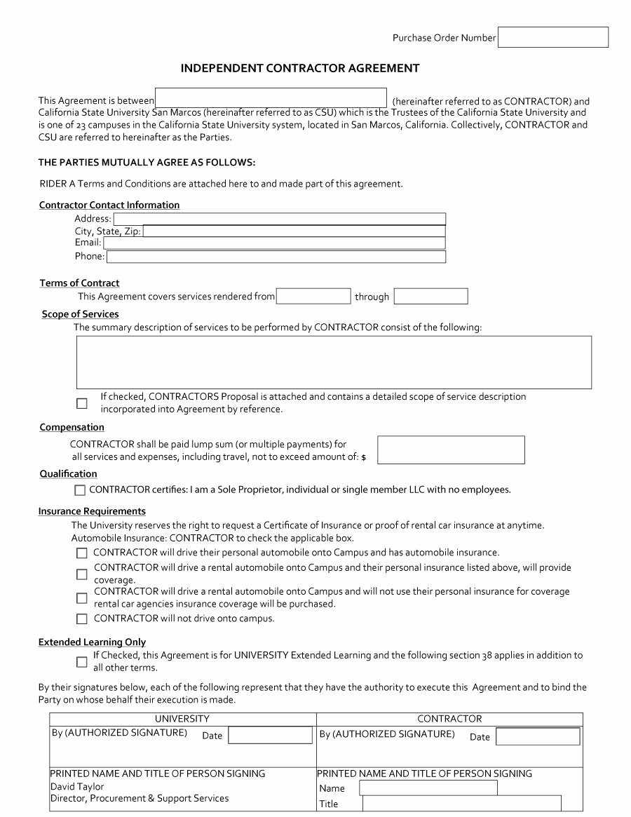 Simple Independent Contractor Agreement Template New 50 Free Independent Contractor Agreement forms &amp; Templates