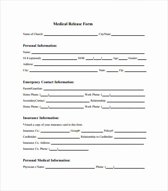 Simple Medical Release form Template Unique Sample Medical Release form 10 Free Documents In Pdf Word