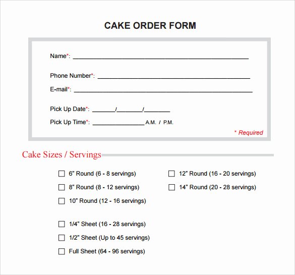 Simple order form Template Luxury Sample Cake order form Template 16 Free Documents