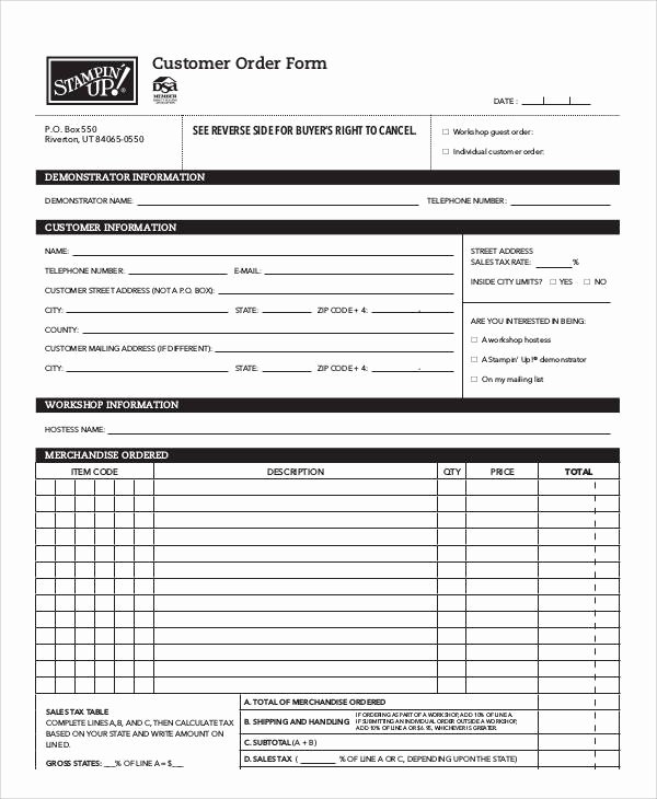 Simple order form Template New Simple order form 9 Examples In Word Pdf