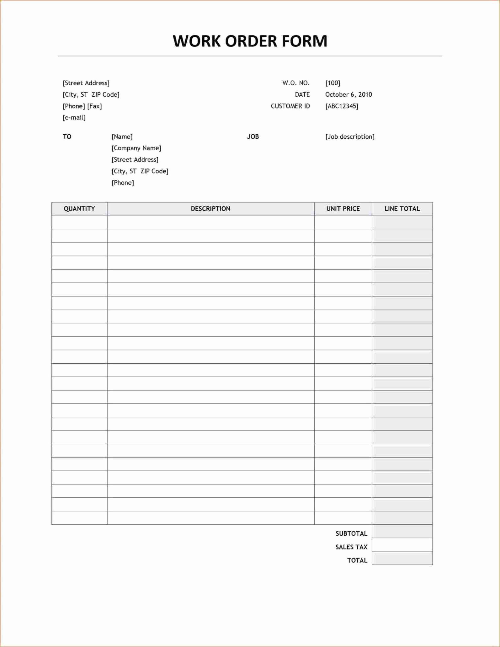 Simple order form Template New Simple Simple order form Template Word order form Template