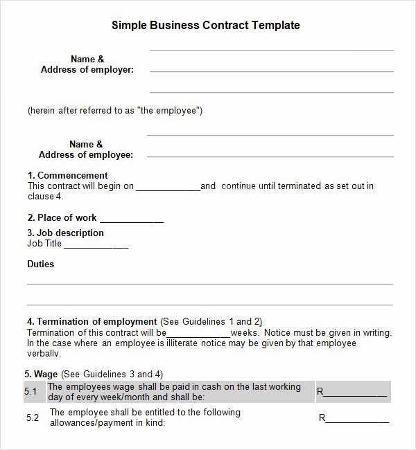 Simple Partnership Agreement Template Free New Contract form 20 Printable Blank Contract Template