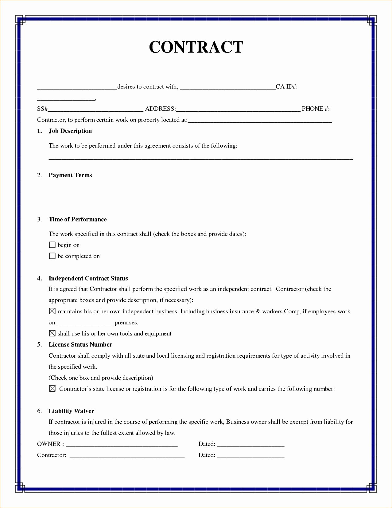Simple Partnership Agreement Template Free New Simple Contract Agreement