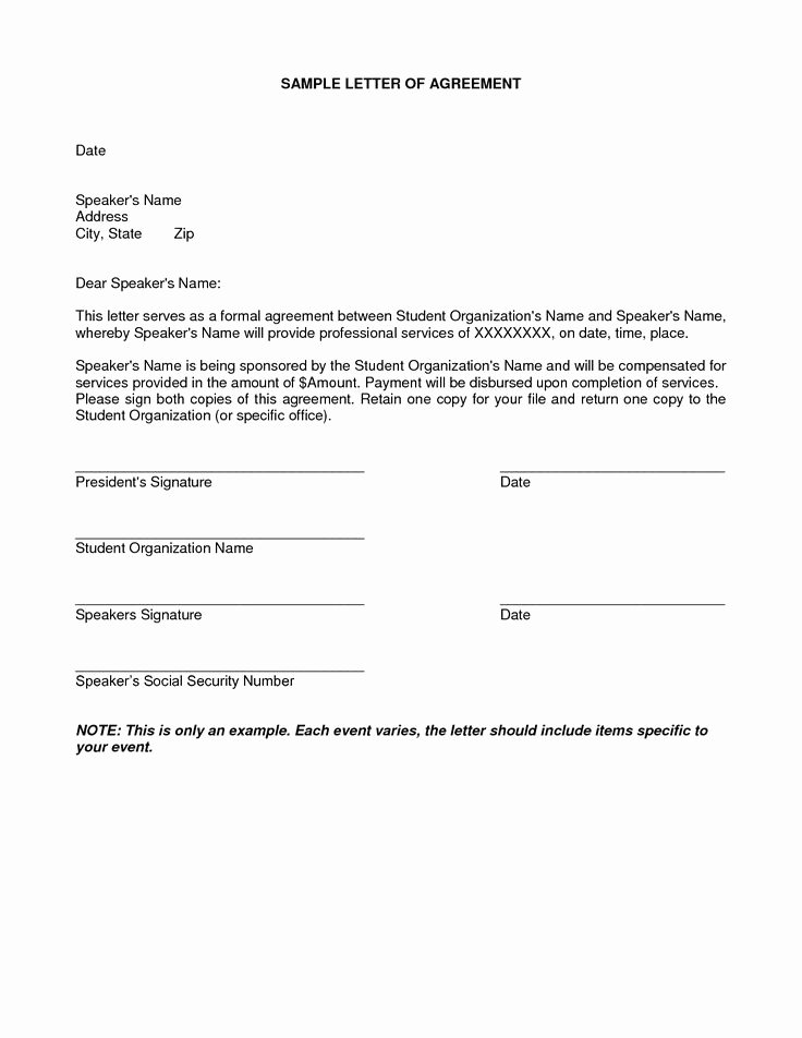 Simple Payment Agreement Template New 12 Simple Agreement Letter Examples Pdf Word