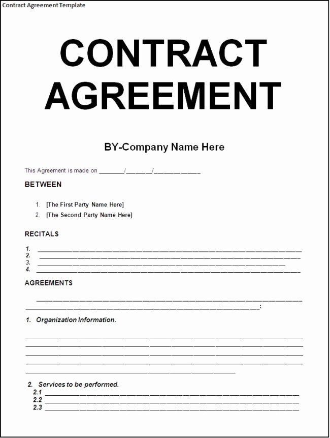 Simple Payment Agreement Template New Simple Template Example Of Contract Agreement Between Two