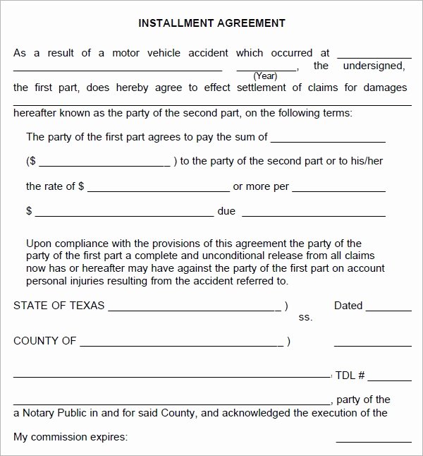 Simple Payment Agreement Template Unique Free 5 Sample Installment Agreement Templates In Pdf