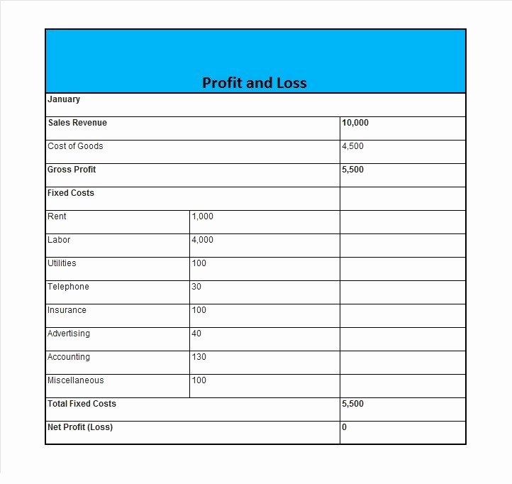 Simple Profit and Loss Template Unique 35 Profit and Loss Statement Templates &amp; forms