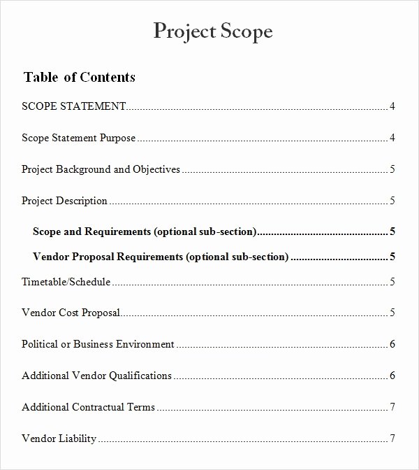 Simple Project Scope Template Best Of Free 7 Sample Project Scope Templates In Pdf