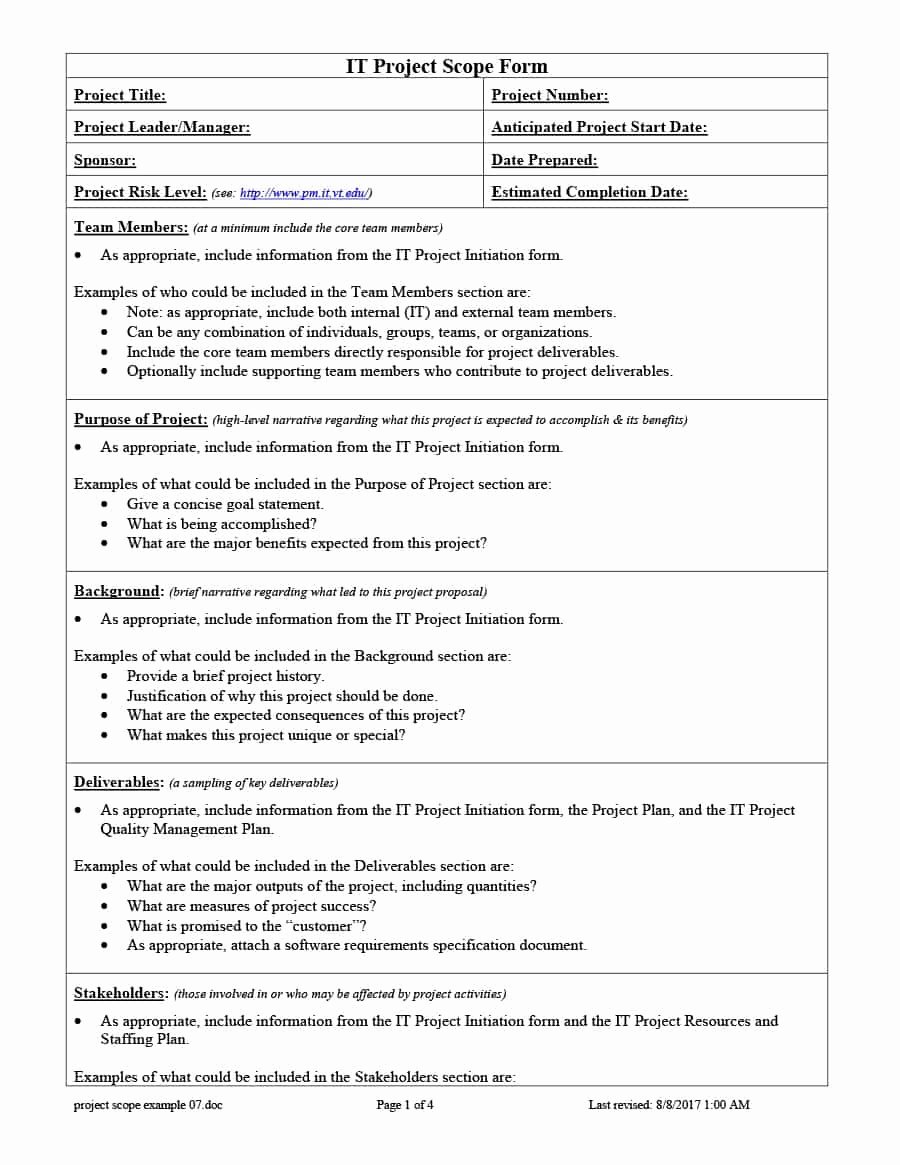 Simple Project Scope Template Fresh 43 Project Scope Statement Templates &amp; Examples Template Lab