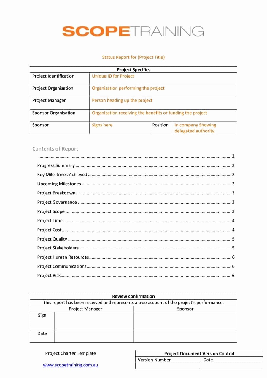 Simple Project Status Report Template Beautiful 40 Project Status Report Templates [word Excel Ppt