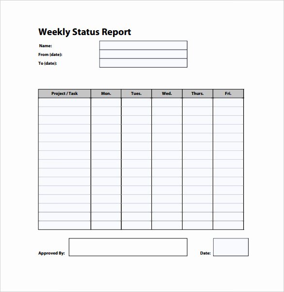 Simple Project Status Report Template Inspirational Free Weekly Report Template 12 Excel Powerpoint Word