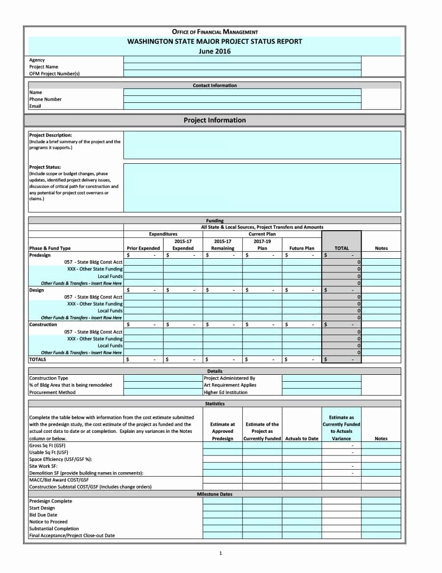 Simple Project Status Report Template Lovely 40 Project Status Report Templates [word Excel Ppt