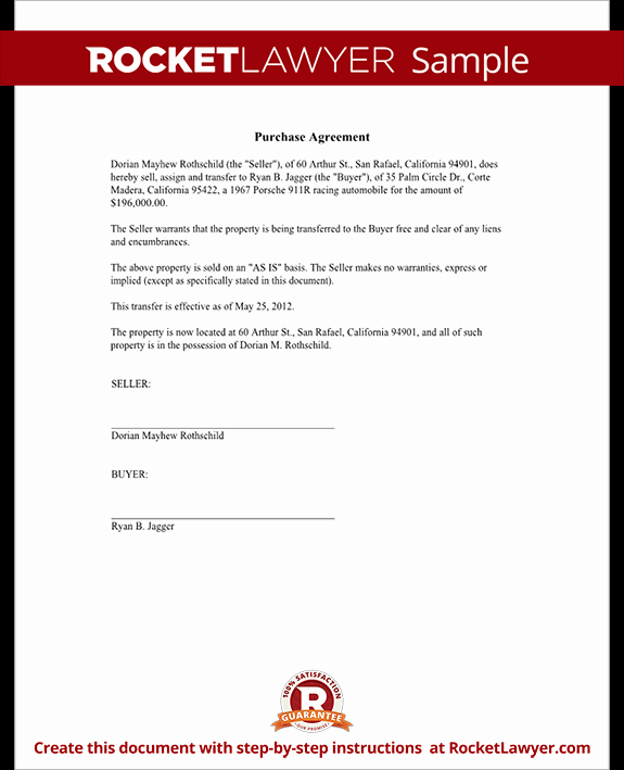 Simple Purchase Agreement Template Awesome Purchase Agreement Template Sale Agreement form