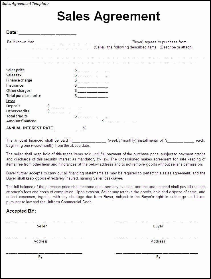 Simple Purchase Agreement Template Unique Sale Agreement form Hair