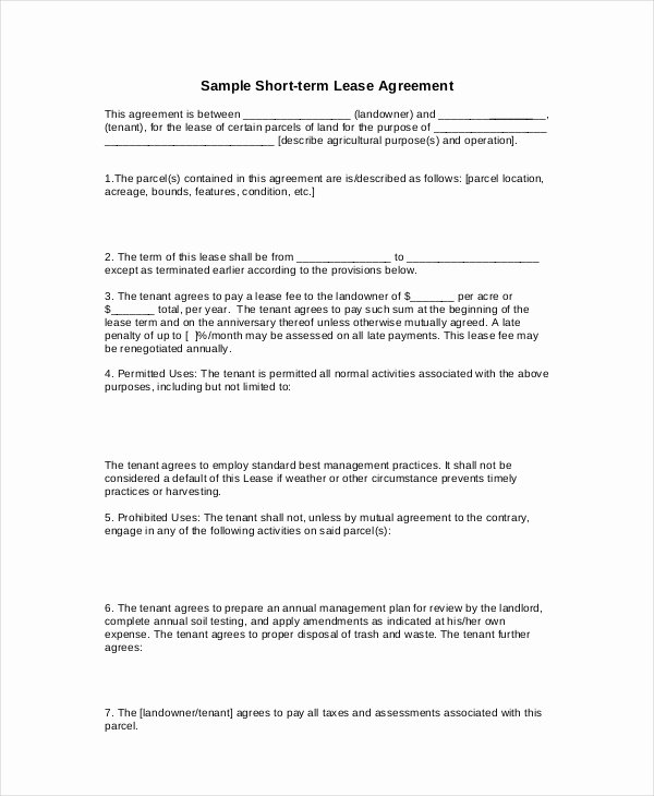 Simple Rental Agreement Template Beautiful 20 Basic Lease Agreement Examples Word Pdf