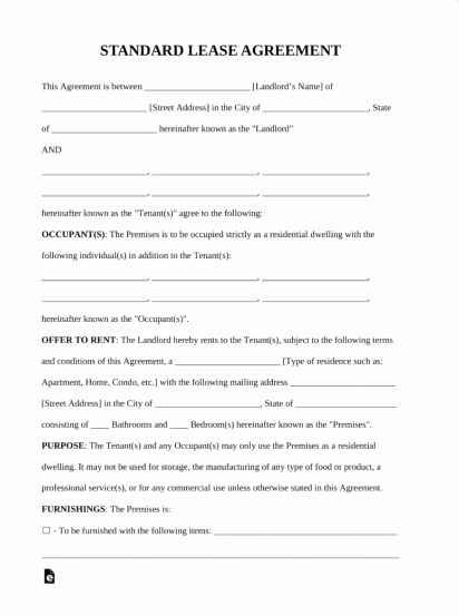 Simple Rental Agreement Template Inspirational Basic Rental Agreement In A Word Document for Free
