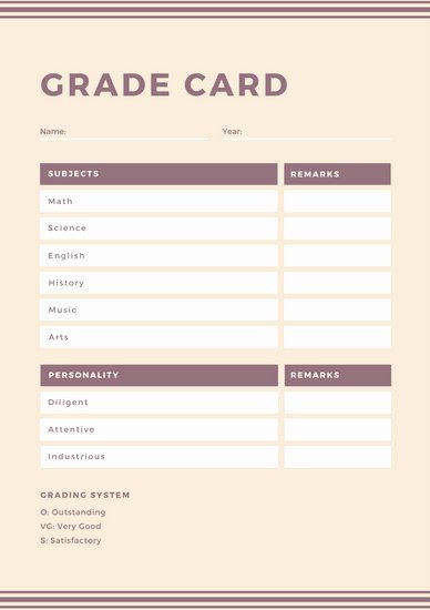 Simple Report Card Template Fresh Gray Simple Homeschool Report Card Templates by Canva