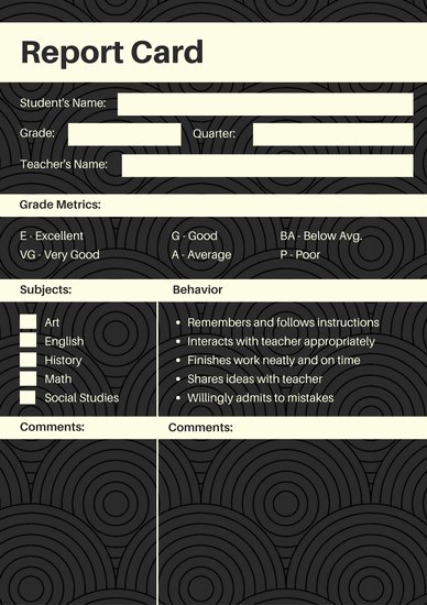 Simple Report Card Template Fresh Gray Simple Homeschool Report Card Templates by Canva