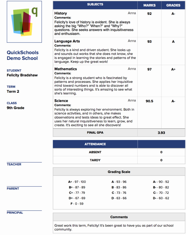 Simple Report Card Template Luxury School Management System Report Card Templates for K 12