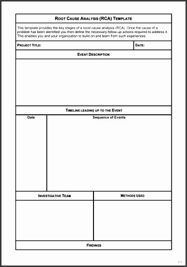 Simple Root Cause Analysis Template Awesome 9 software Root Cause Analysis Template Sampletemplatess