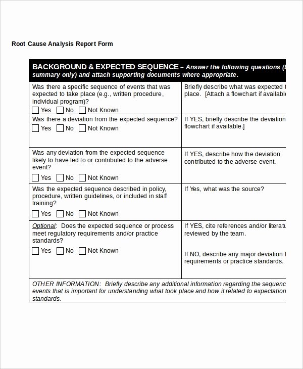 Simple Root Cause Analysis Template Unique 10 Simple Root Cause Analysis Templates Word Pdf