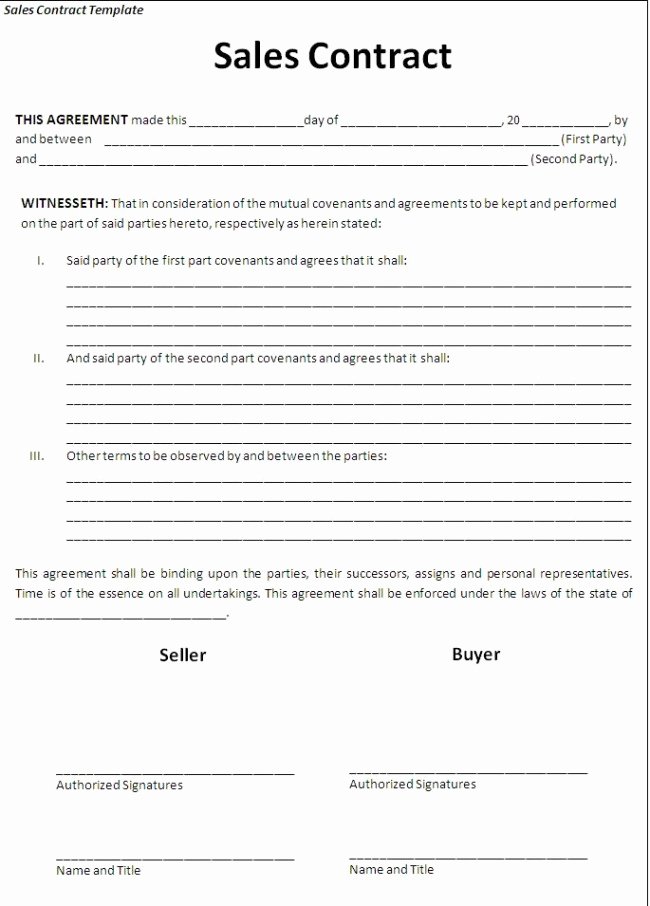 Simple Sales Agreement Template Lovely Nice Agreement Template Sample for Sales Contract with