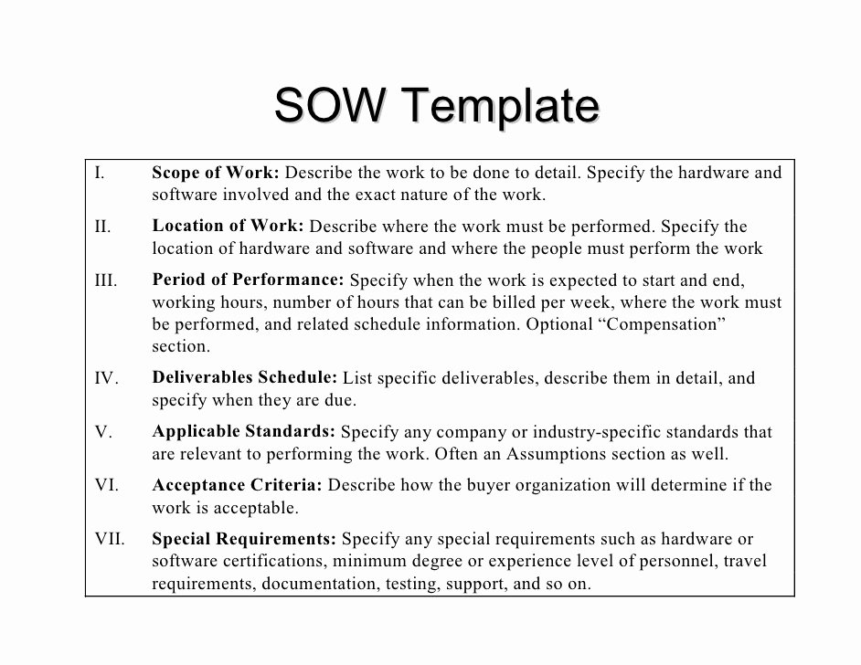 Simple Statement Of Work Template Unique Statement Of Work by Kkpeters’
