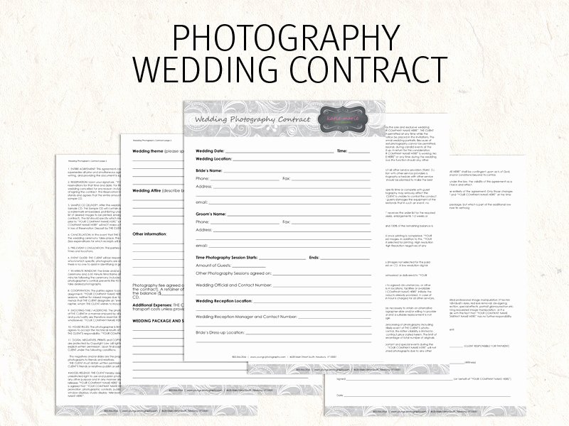 Simple Wedding Photography Contract Template Unique Wedding Graphy Contract Template