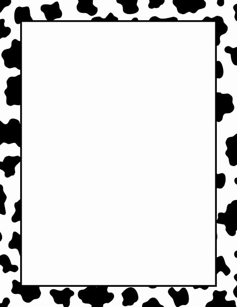 Simple White Paper Template Fresh A Simple Black and White Border with A Cow Print Pattern