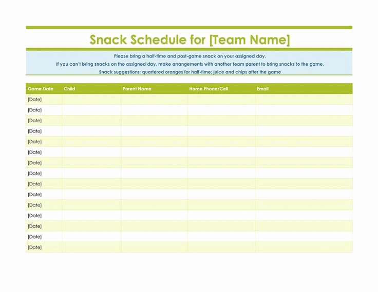 Snack Sign Up Sheet Template Fresh Printable Snack Sign Up Sheet Search Results