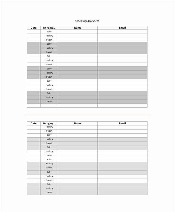 Snack Sign Up Sheet Template Lovely 27 Of Snack Sign Up Template