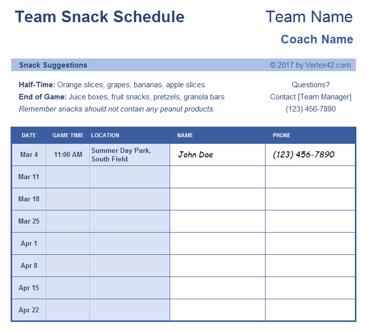 Snack Sign Up Sheet Template Lovely Sign Up Sheets Potluck Sign Up Sheet