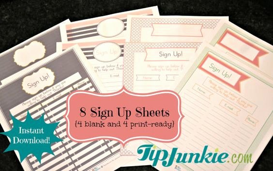 Snack Sign Up Sheet Template Unique 8 Sign Up Sheets Potluck Snack Church Sports