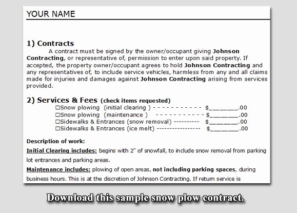 Snow Plow Contract Template Beautiful Quotes About Business Contracts Quotesgram