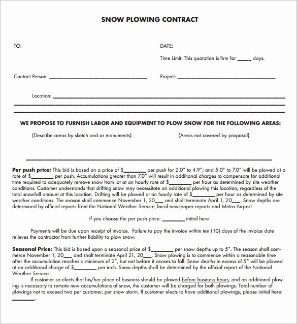 Snow Plow Contract Template Unique Snow Removal Contract Templates – Emmamcintyrephotography