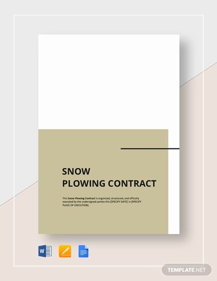 Snow Removal Bid Template Fresh 19 Snow Plowing Contract Templates Doc Pdf