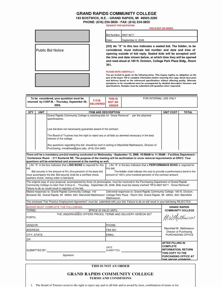Snow Removal Bid Template Luxury Download Basic Snow Removal Contract Template for Free