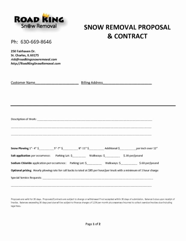 Snow Removal Contract Templates Elegant Web Design Contract Template