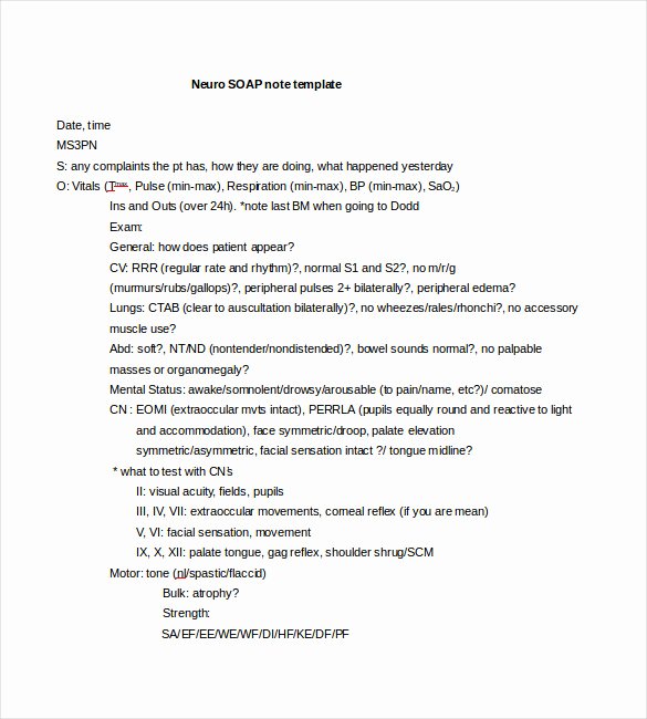 Soap Note Template Pdf Best Of soap Note Template – 9 Free Word Pdf format Download