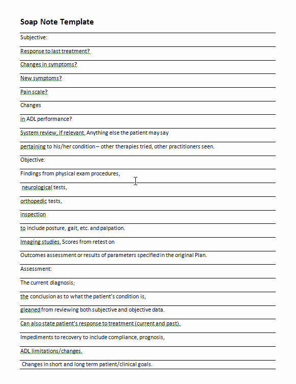 Soap Note Template Pdf Fresh 40 Fantastic soap Note Examples &amp; Templates Template Lab
