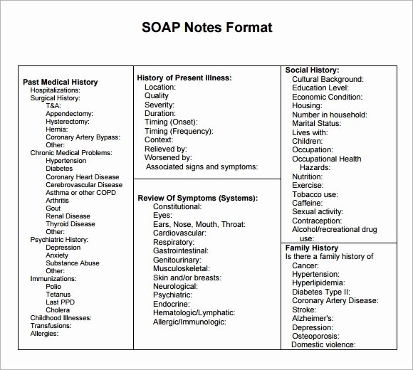 Soap Note Template Pdf Fresh 9 Sample soap Note Templates Word Pdf