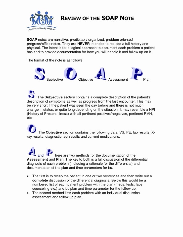 Soap Note Template Word Lovely soap Note Template Counseling Google Search