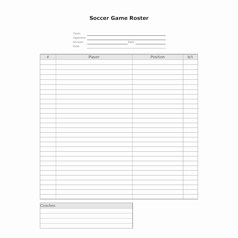 Soccer Team Roster Template Elegant 25 Of soccer Game Schedule Template