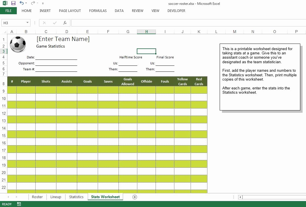 Soccer Team Roster Template Inspirational soccer Roster Free Excel Template