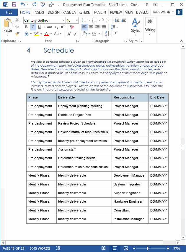 Software Implementation Plan Template Luxury Deployment Plan Template Ms Word – Templates forms