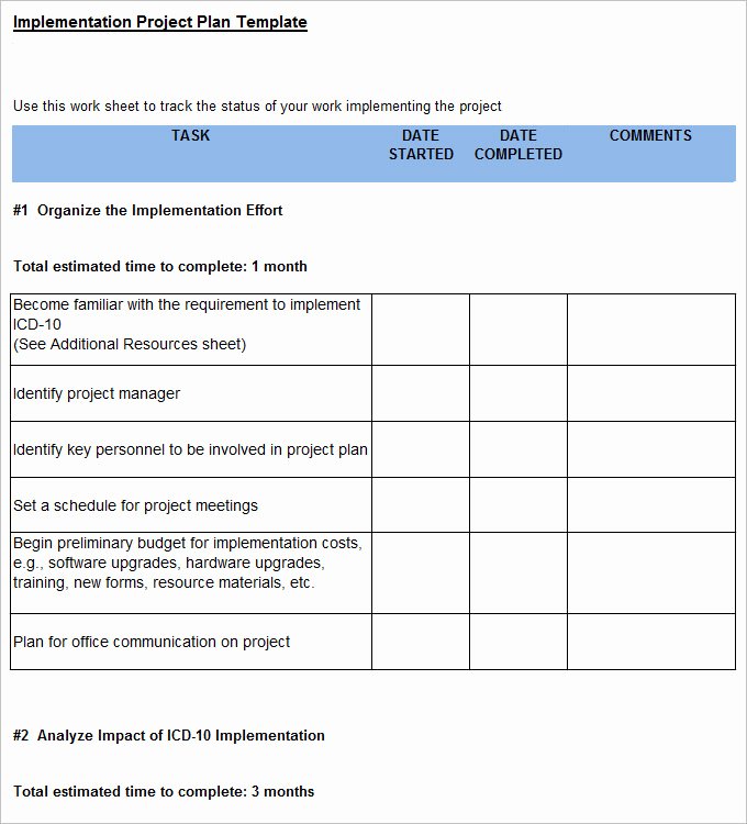 Software Implementation Plan Template New Project Implementation Plan Template 6 Free Word Excel